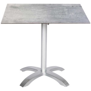 Tavolo da giardino Acamp HPL Acaplan, platino/Cemento Grigio, 80x80cm, con piano robusto e struttura in alluminio.