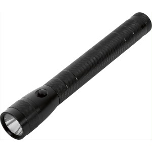 Schwarze LED Stabtaschenlampe (10 W) aus Metall, Power Line Serie.