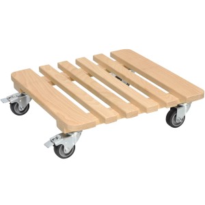 Wagner sottovaso a rotelle in faggio, 38x38 cm, con ruote e freni per interni.