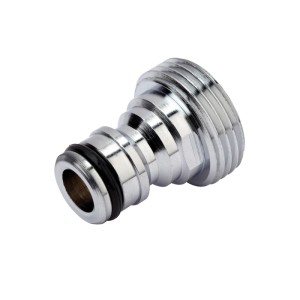 Raccord Gartec Aquajet AG 3/4, chromé, pour systèmes d'eau froide et arrosage de jardin.