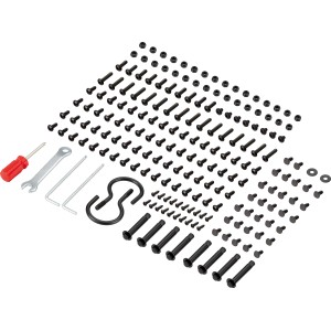 Kit de montage pour pavillon New Harmony avec vis, écrous et outils.