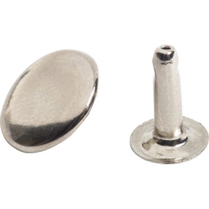 Rivetti tubolari LUX nichelati, 4x12mm, confezione da 10 per tessuti e pelle.