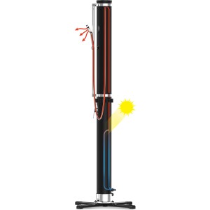 Bestway Solarflow doccia da giardino 35 l: Doccia da esterno nera con funzione solare e soffione regolabile.