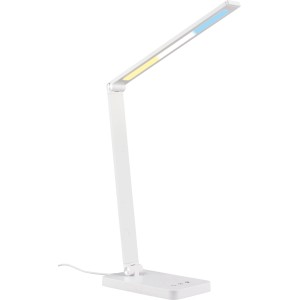 Brilo Lampe de table LED Rick Blanc variable hauteur 38 cm / 5 W / 400 lm