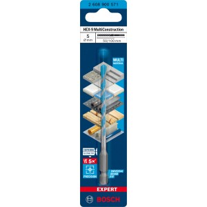 Foret Bosch Expert Multi Construction Hex-9, 5 mm, foret universel pour divers matériaux.