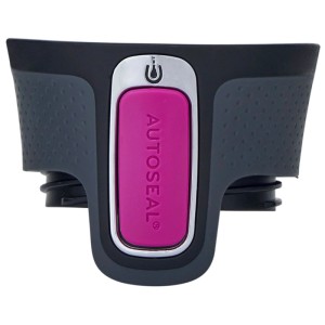 Coperchio del thermos Contigo West Loop in acciaio inox rosa con chiusura Autoseal.