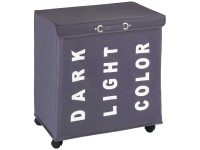 Wenko Wäschesammler Trivo Anthrazit-Weiss 116 l