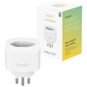 Prise intelligente Hombli CH, blanche. Prise intelligente WLAN pour domotique, 2500W, 16A.