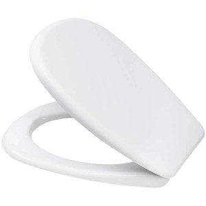 Sedile WC Diaqua Arolla Lux Alpinweiss, copriwater ovale in plastica.