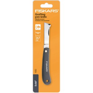 Coltello per innesto Fiskars K60 in acciaio inox, pieghevole, per tagli di innesto precisi.