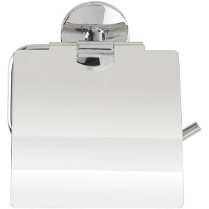 Wenko Porta carta igienica Cuba con coperchio, cromato, per montaggio a parete.