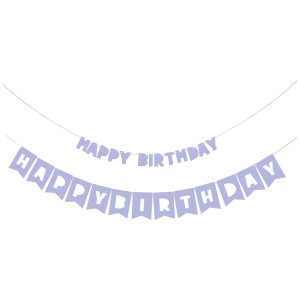 I Am Creative Happy Birthday Girlande aus Karton in Lavendel, 2 Stück, 230 cm lang.