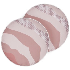 Beliani Cuscini da giardino Campei in poliestere rosa Ø 40 cm / set da 2