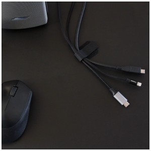 Attaches de câble Velcro noires (10 pcs) pour accessoires informatiques et multimédias.