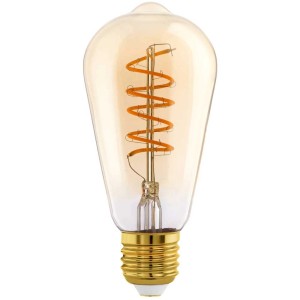 Eglo LED-Leuchtmittel E27, ST64, 4W, Amber Glas, spiralförmiges Filament.