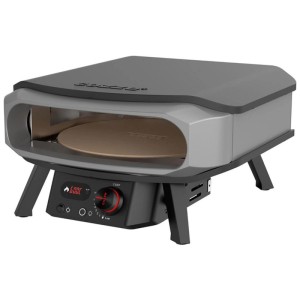 Forno per pizza a gas Cozze Premium Rotate 17 pollici con pietra refrattaria in cordierite e termometro.