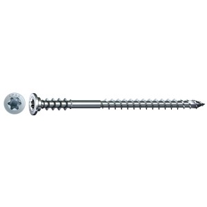 Vite di regolazione Spax 6x60 mm, rivestita in Wirox, con testa piatta T-Star Plus per truciolato e legno.
