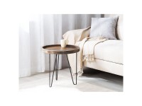 Table d'appoint Beliani Bondiss bois Java Marron Ø 50 cm / H 50 cm