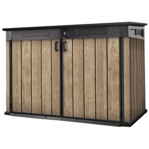 Coffre multifonction Keter Ashwood, 2020 l, plastique, aspect bois, idéal jardin et terrasse.