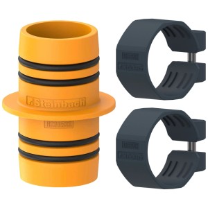 Kit de raccord de tuyau Steinbach (38 mm) avec embout de tuyau double et 2 colliers de serrage pour pièces détachées de piscine.