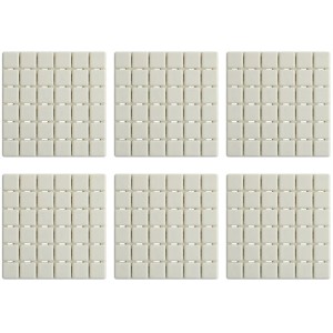 MSV Tappetino per vasca Quadro, set da 5, bianco, antiscivolo per vasca e doccia.
