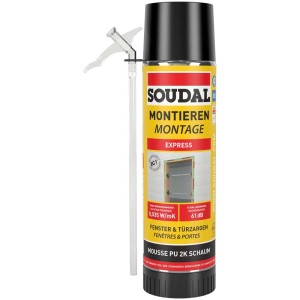 Soudal Schiuma per Telai 2K, schiuma PU verde per il montaggio di telai di porte e finestre.