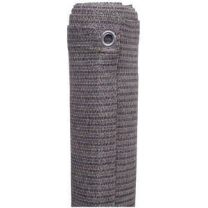Brise-vue balcon Videx Garden enroulé, beige-anthracite chiné, avec œillet.