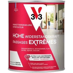 Vernice per parquet Nordic White, barattolo da 750ml per pavimenti in legno resistenti.