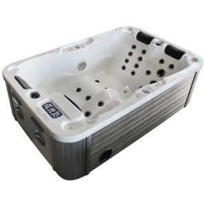 Spa extérieur Sonnenkönig Kreta blanc pour 2 personnes avec jets et panneau de commande.