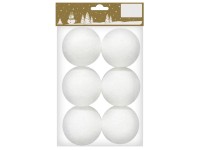 Deko-Schneebälle aus Styropor Weiss Ø 6 cm / 6 Stk.