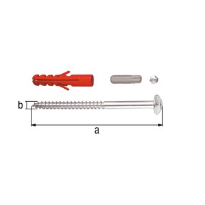 Schrauben-Set zur Befestigung von Fenstergittern, inkl. Dübel und Bit.