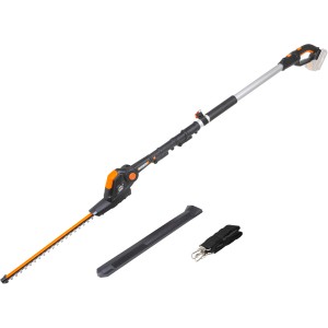 Taille-haie télescopique sans fil Worx WG252E.9 20 V Solo avec perche télescopique et protège-lame.