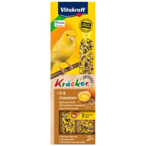 Vitakraft Kräcker Uovo & Semi di prato per canarini, 2 pezzi. Snack con uovo e semi.