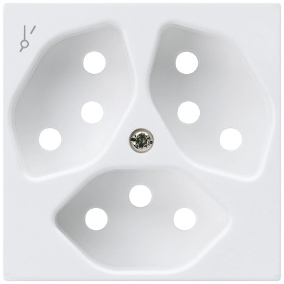 Hager Steckdose Kallysto 3 x T13 / 1S Frontplatte Weiss