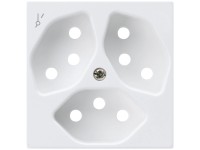 Hager Steckdose Kallysto 3 x T13 / 1S Frontplatte Weiss