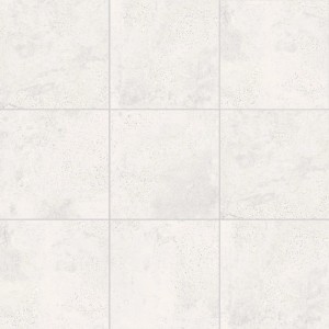 Carrelage de sol en grès cérame Moonrow, blanc mat, 59,8x59,8 cm, posé. Aspect pierre moderne pour intérieur et extérieur.