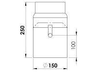 Firefix Rauchrohr gemufft mit Regulierklappe Schwarz Ø 150 x 250 mm