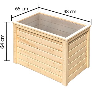 Aiuola rialzata Karibu in abete naturale, dimensioni 64x98x65cm. Ideale per il giardino.
