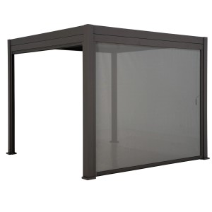 Tenda a rullo parasole Mirador 4 m antracite per coperture per patio, tenda in tessuto per protezione solare.