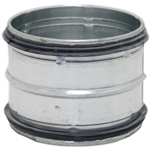 Wickelfalz-Rohrverbinder Ø 100 mm mit Lippendichtung für Lüftungssysteme.