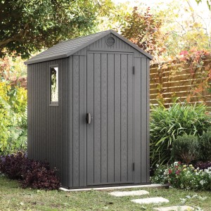 Abri de jardin Keter Darwin 2,3 m² gris. Petit abri avec fenêtre et ventilation.