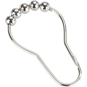 Anneau de rideau de douche Wenko en acier chromé, lot de 12 avec système de roulement à billes pour tringles de douche.