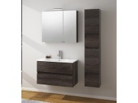 Badblock Kora 80 cm mit Spiegelschrank Château Eiche Badblock Kora 80 cm mit Spiegelschrank Château Eiche