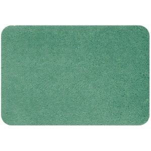 Tappeto da bagno Spirella Highland verde basilico, 55x65 cm, in morbido poliestere.
