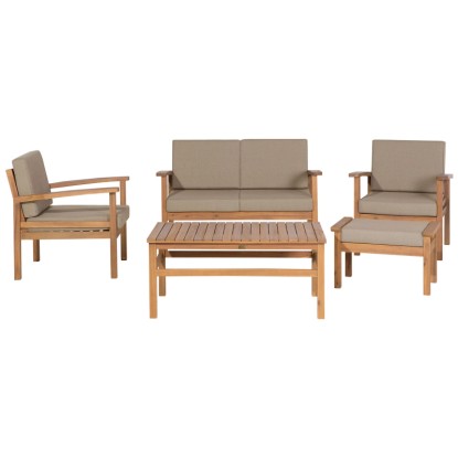 Beliani Lounge-Set Manila 4-Sitzer Akazienholz Hellbraun