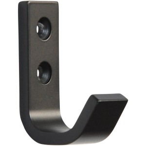 Appendiabiti Siro in metallo nero opaco con interasse di 16 mm.