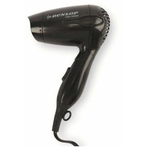 Sèche-cheveux de voyage noir Dunlop, puissance 1200W, idéal pour les déplacements.