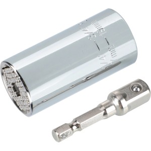 Bussola universale LUX 1/4 con adattatore, acciaio al cromo-vanadio per trapani e avvitatori a batteria.
