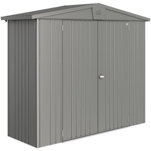 Abri de jardin métallique Biohort Europa, gris quartz métallisé, 1,9 m², avec double porte.