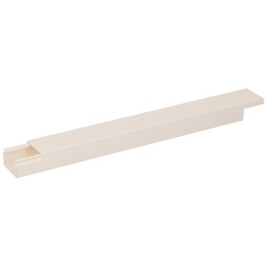 Goulotte de câblage blanche, 25x16 mm, longueur 2 mètres pour la gestion des câbles.